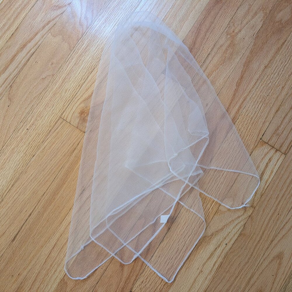 vintage 80s white nylon scarf sheer retro 27" x 26" square